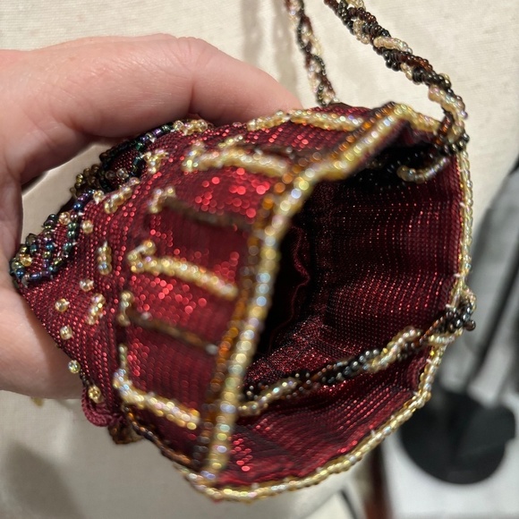 Vintage Y2K CJ Brand Beaded Drawstring Pouch Purse - Picture 7 of 7